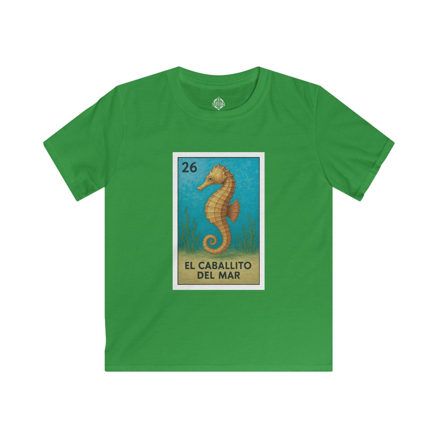 Seahorse Lotería Kids - Soft Style U.S. Cotton T-Shirt (El Caballito del Mar)