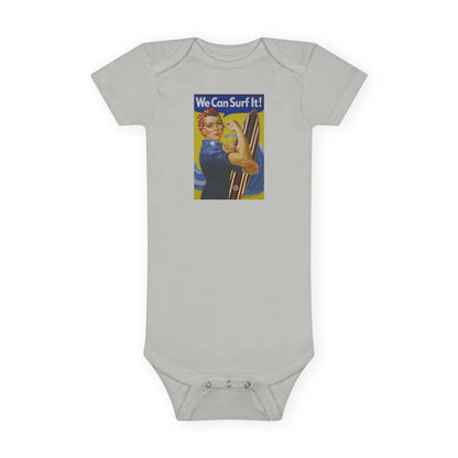 Rosie the Surfer - Baby Short Sleeve 100% Cotton Onesie