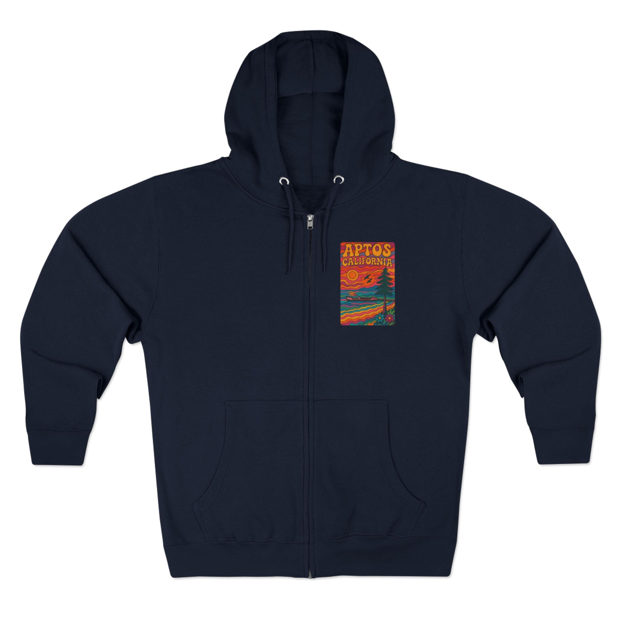 Aptos California Psychedelic Unisex - Zip Cotton Blend Fleece Hoodie