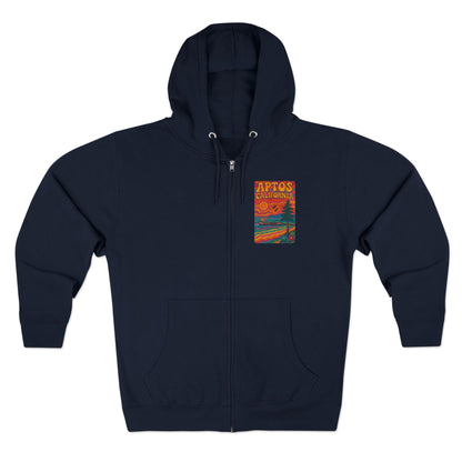 Aptos California Psychedelic Unisex - Zip Cotton Blend Fleece Hoodie