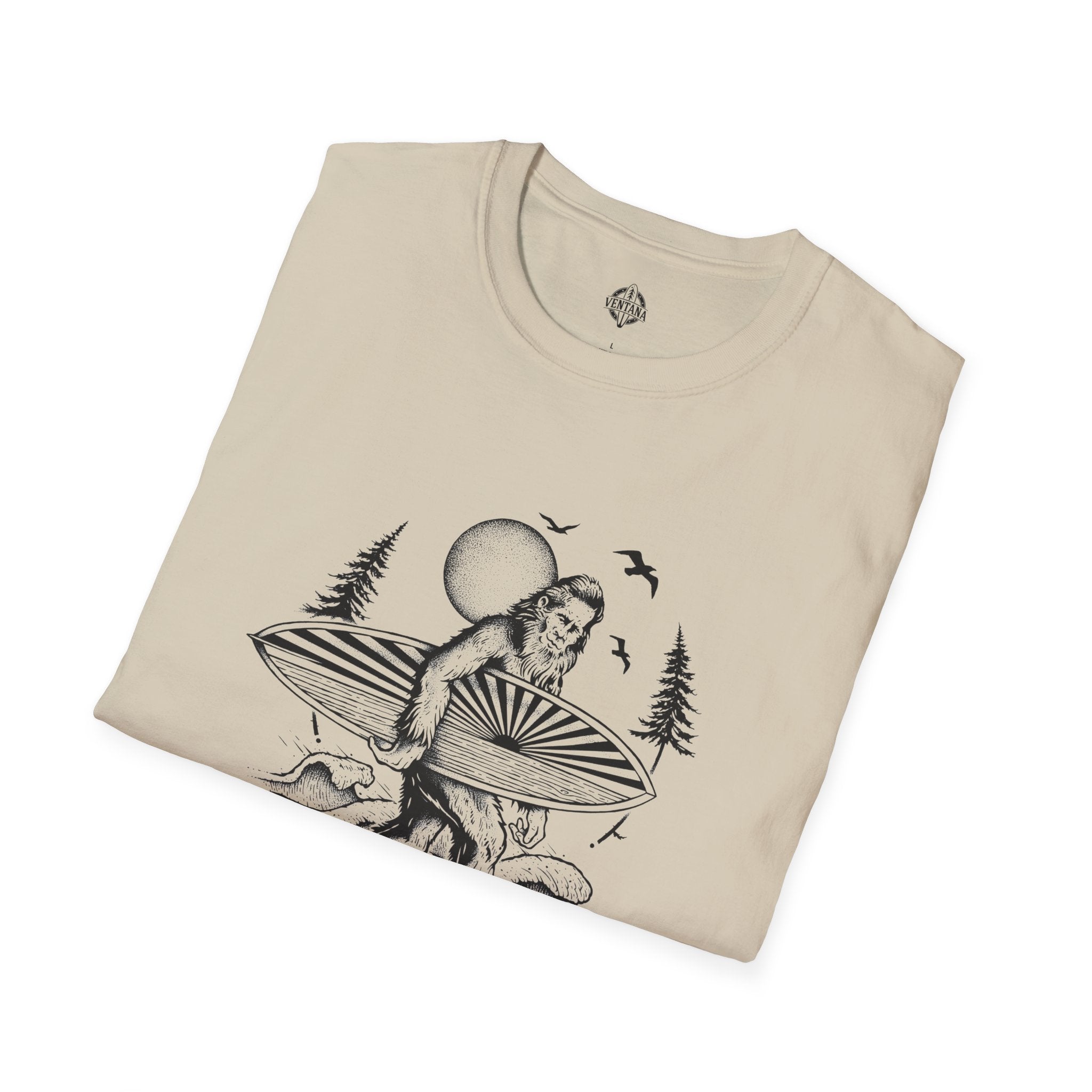 Ventana Surfsquatch by Thiago Bianchini Unisex - Soft Style U.S. Cotton T-Shirt