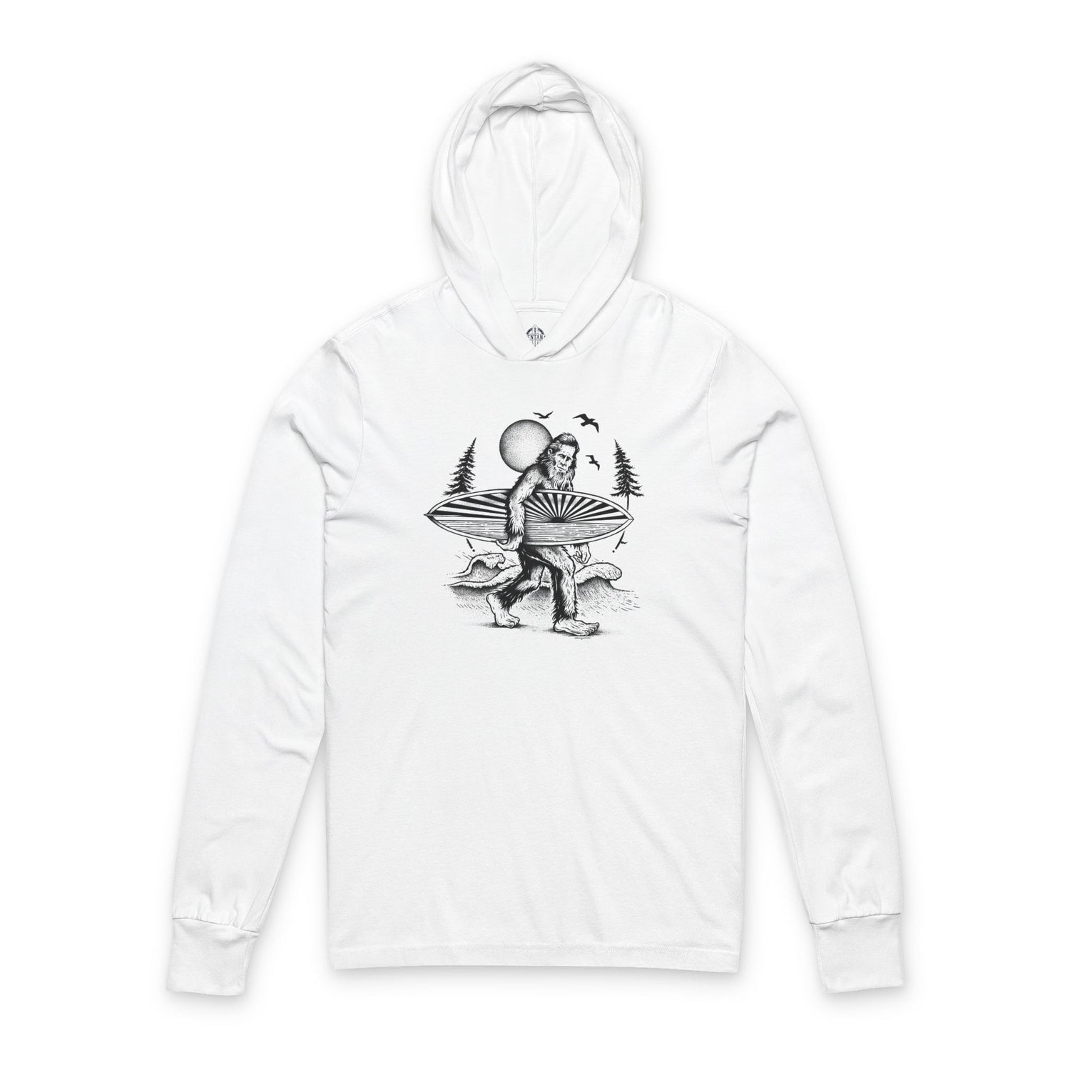 Ventana Surfsquatch by Thiago Bianchini Unisex - Cotton Long Sleeve Hooded T-Shirt