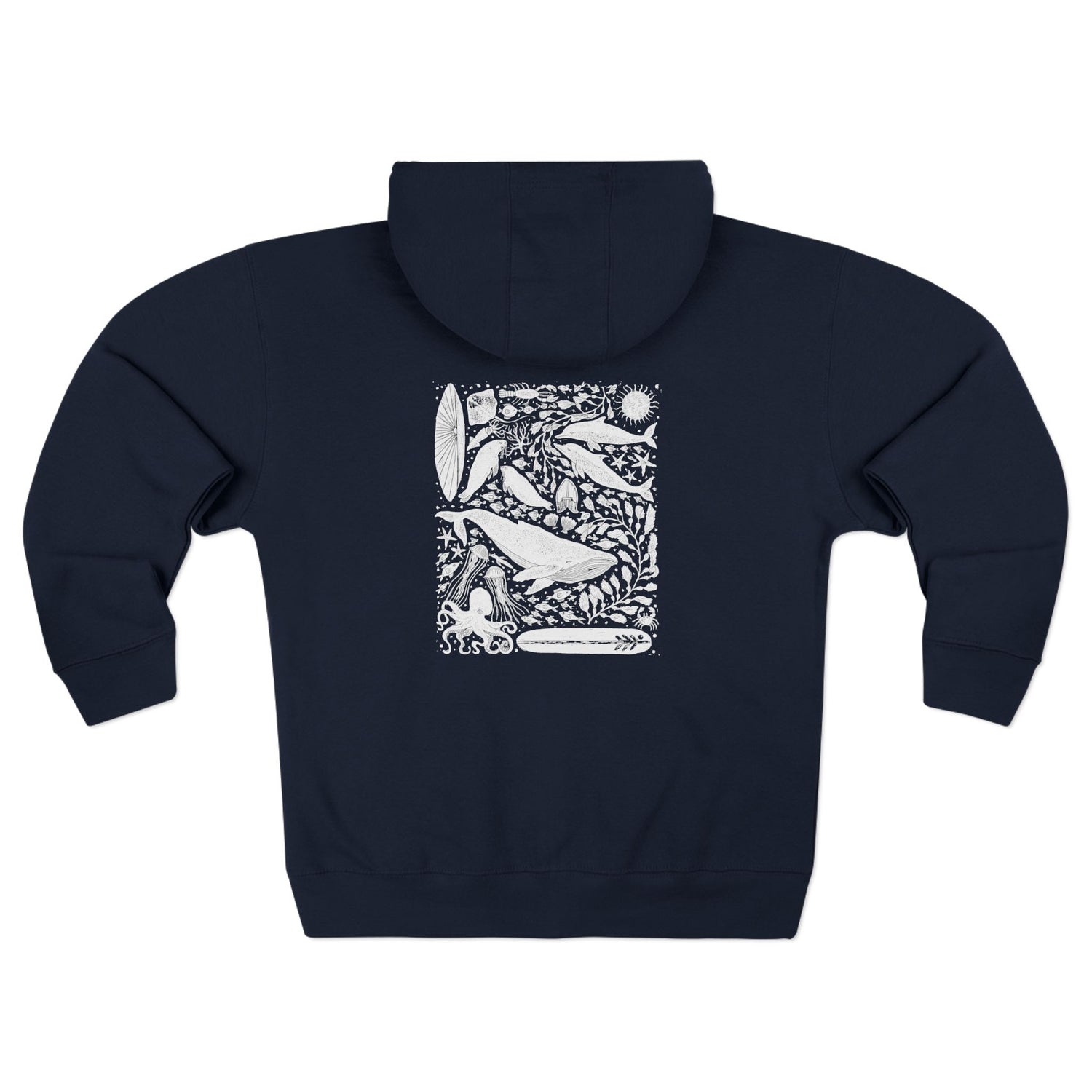 Ventana Marine Life by Lili Arnold Unisex - Zip Cotton Blend Fleece Hoodie