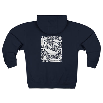 Ventana Marine Life by Lili Arnold Unisex - Zip Cotton Blend Fleece Hoodie