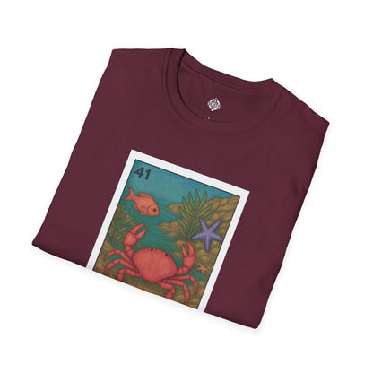 Crab Lotería Unisex - Soft Style U.S. Cotton T-Shirt (El Cangrejo)