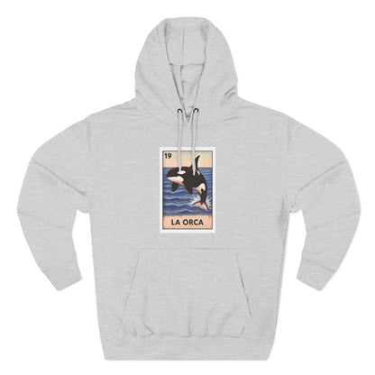 Orca Lotería Unisex - Pull-Over Cotton Blend Fleece Hoodie (La Orca)