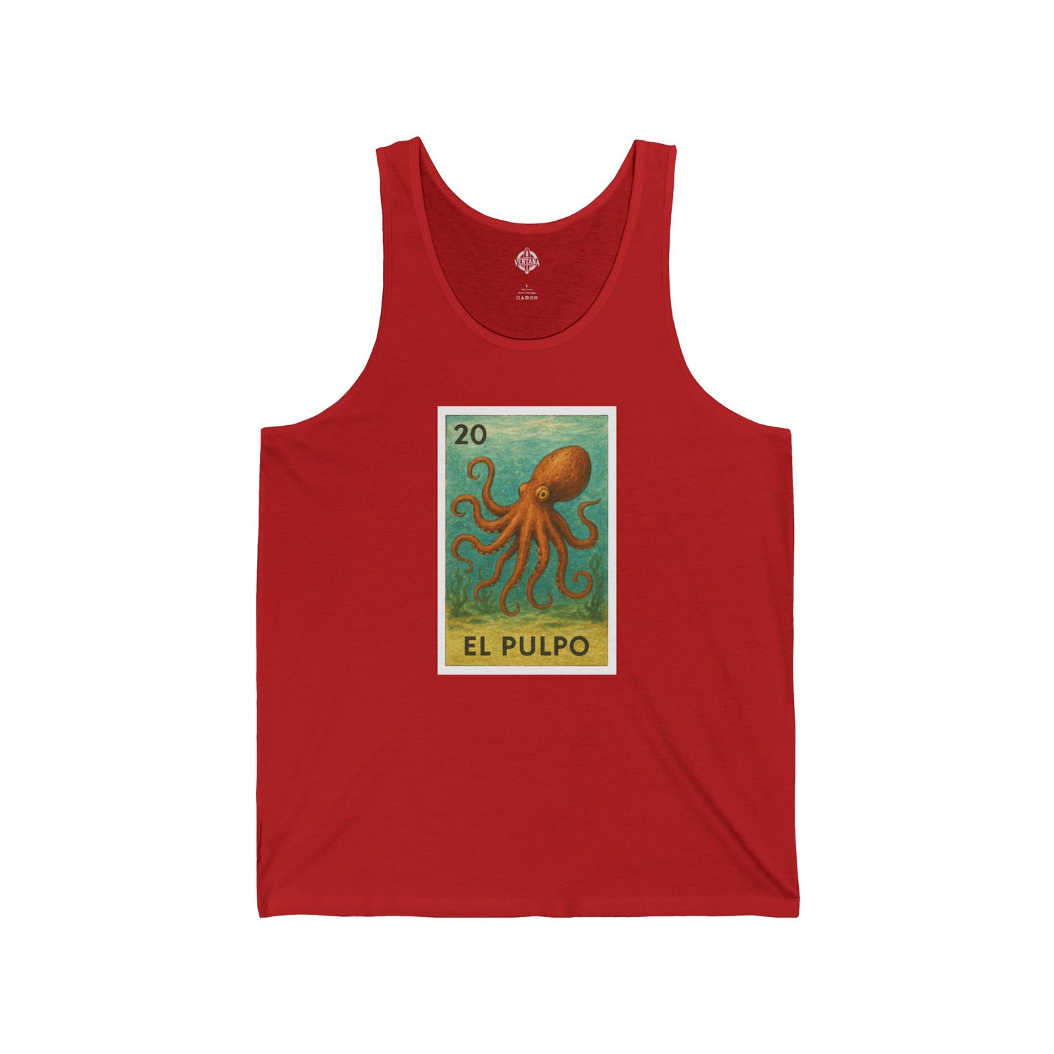 Octopus Lotería - Cotton Jersey Tank Top Unisex (El Pulpo)