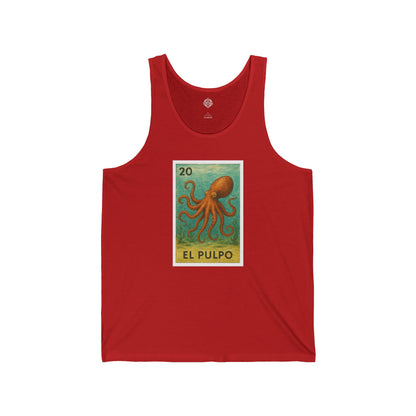 Octopus Lotería - Cotton Jersey Tank Top Unisex (El Pulpo)