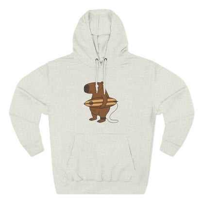 Capybara Surfer Unisex - Pull-Over Cotton Blend Fleece Hoodie