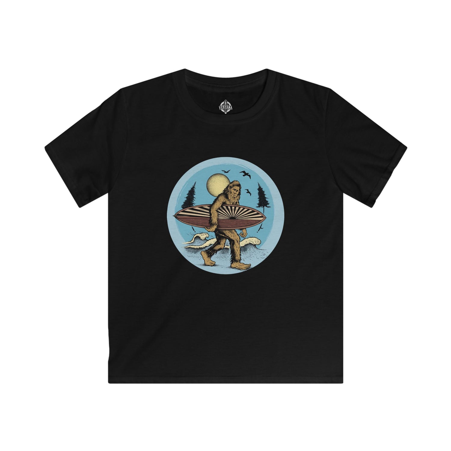 Ventana Sufsquatch by Thiago Bianchini Kids - Soft Style U.S. Cotton T-Shirt