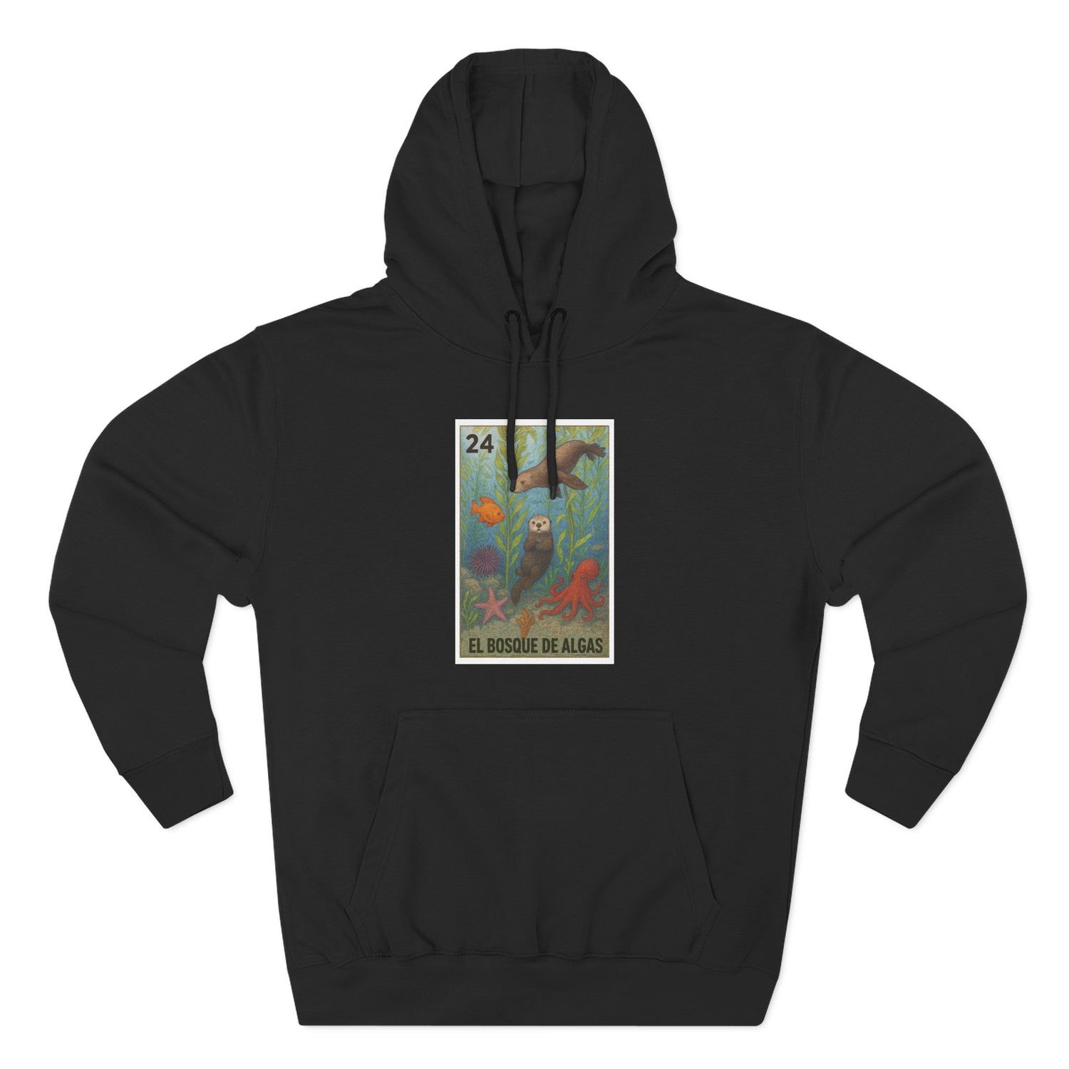 Kelp Forest Lotería Unisex - Pull-Over Cotton Blend Fleece Hoodie (El Bosque de Algas)