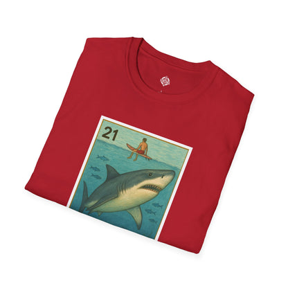 Shark Lotería Unisex - Soft Style U.S. Cotton T-Shirt (El Tiburón)