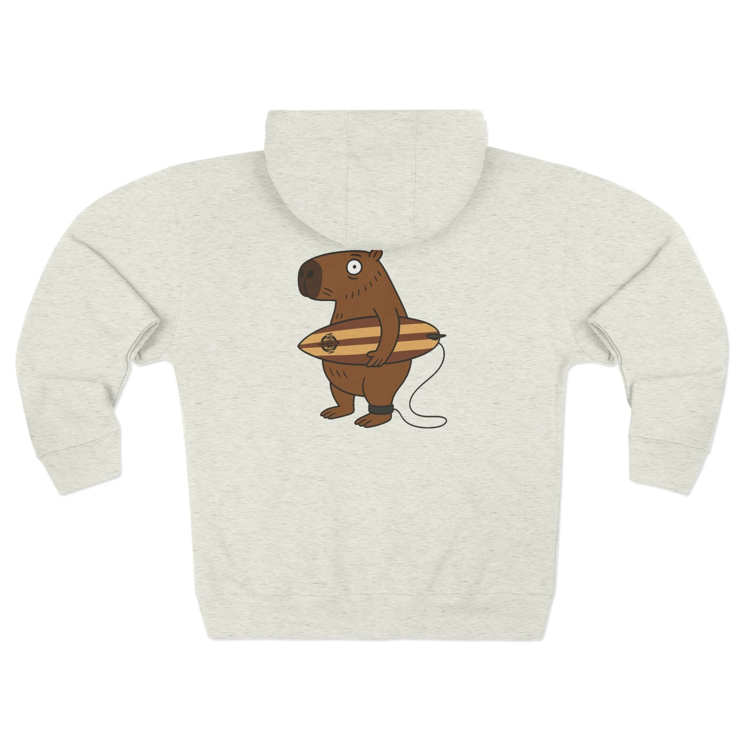 Capybara Surfer Unisex - Zip Cotton Blend Fleece Hoodie