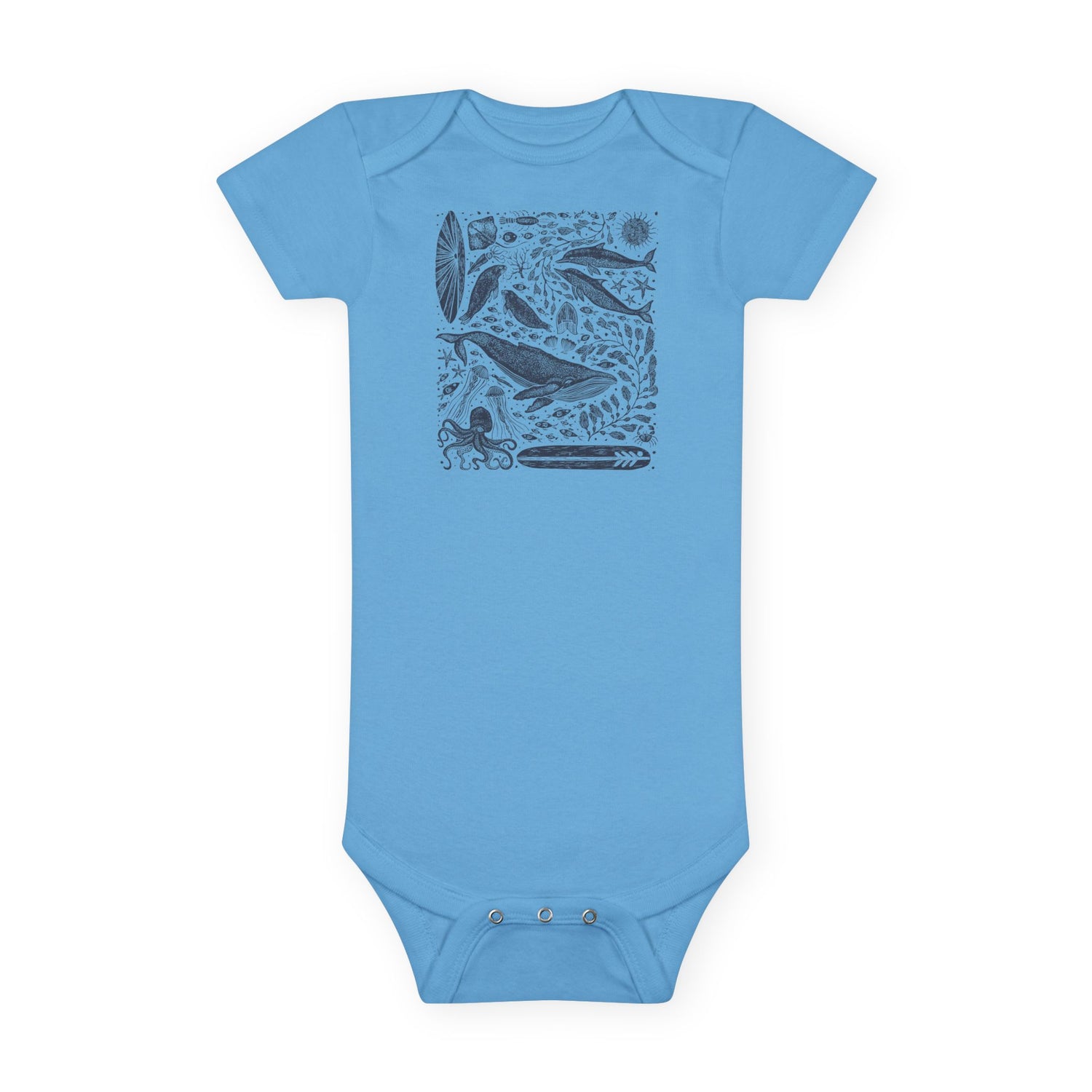 Ventana Marine Life by Lili Arnold - Baby Short Sleeve 100% Cotton Onesie