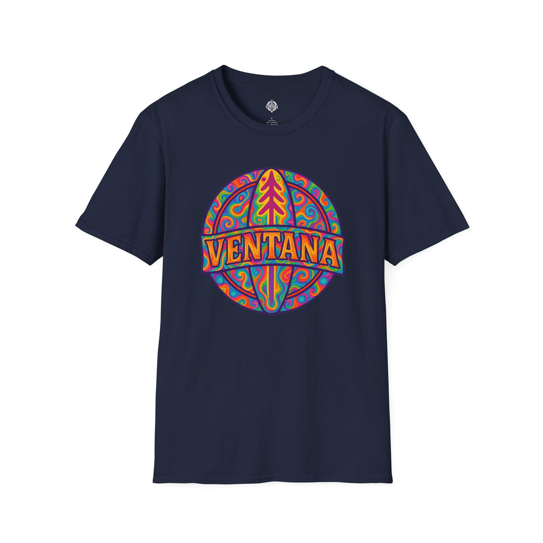 Ventana Psychedelic Treefish Logo - Soft Style U.S. Cotton T-Shirt