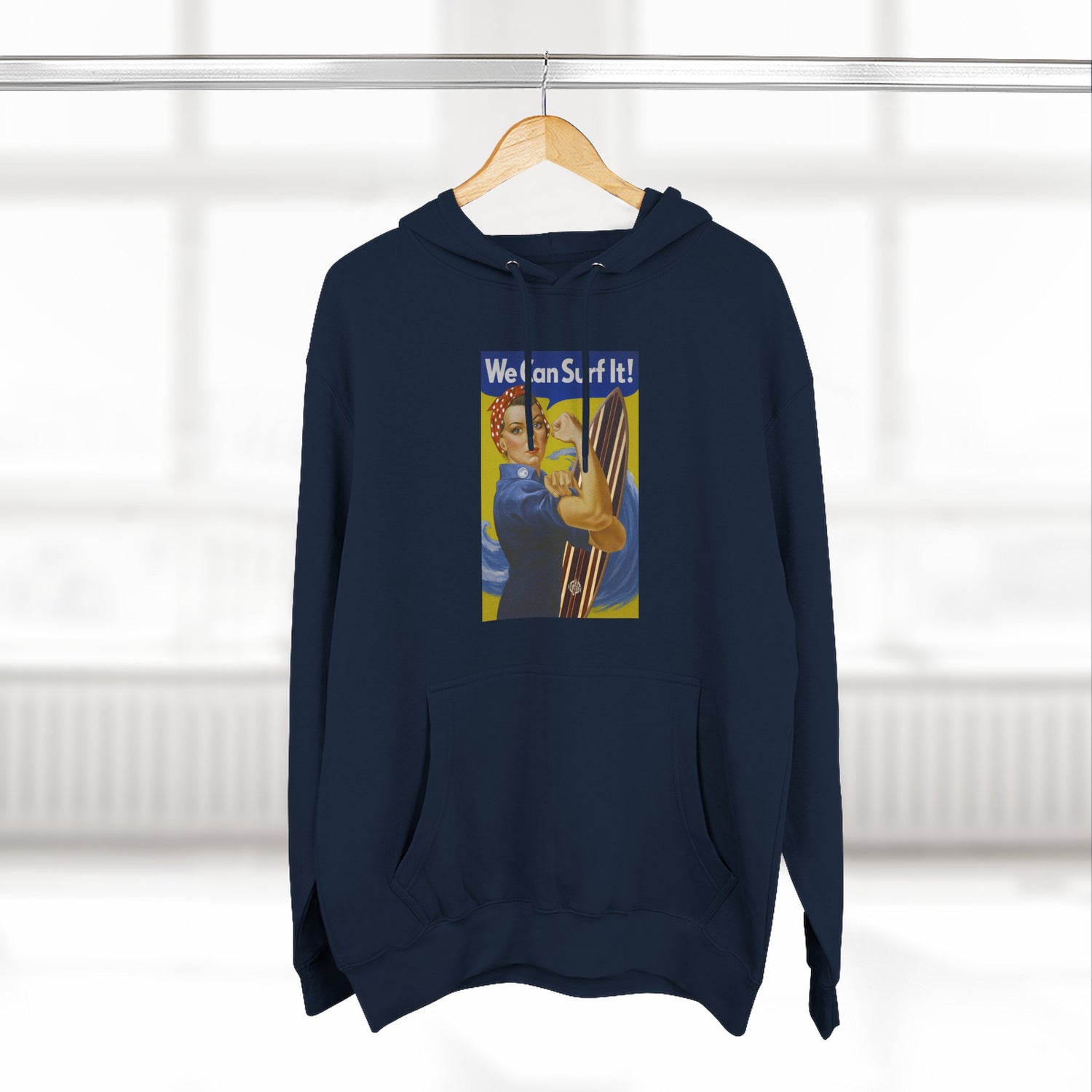 Rosie the Surfer - Pull-Over Cotton Blend Fleece Hoodie