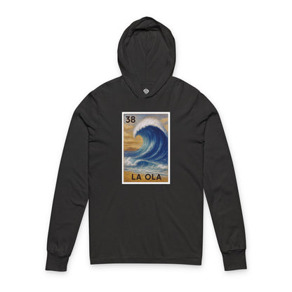 Wave Lotería Unisex - Cotton Hooded Long Sleeve Hooded T-Shirt (La Ola)
