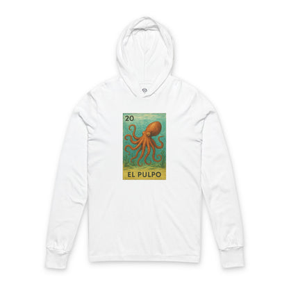 Octopus Lotería Unisex - Cotton Hooded Long Sleeve Hooded T-Shirt (El Pulpo)