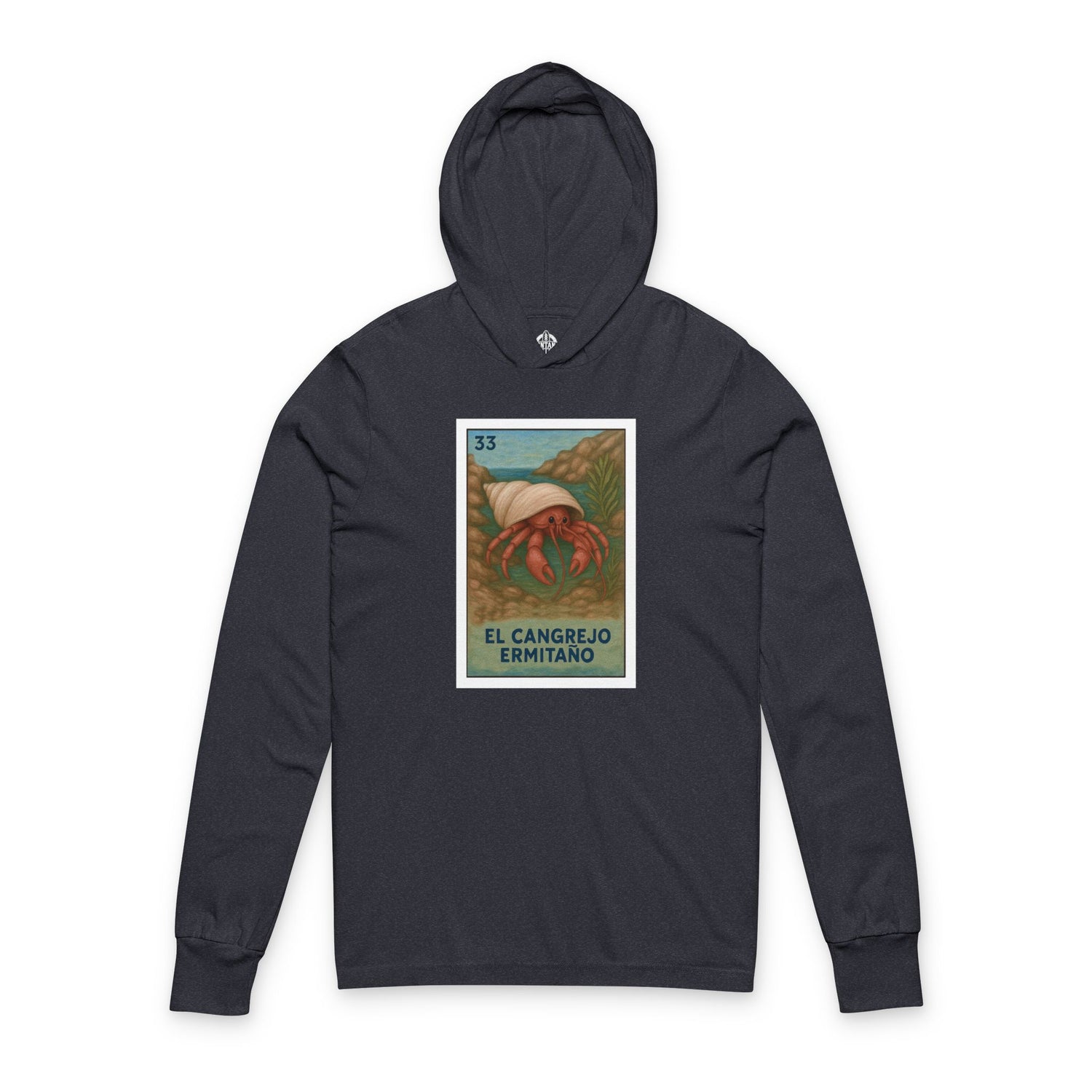 Hermit Crab Lotería Unisex - Cotton Hooded Long Sleeve Hooded T-Shirt (El Cangrejo Ermitaño)