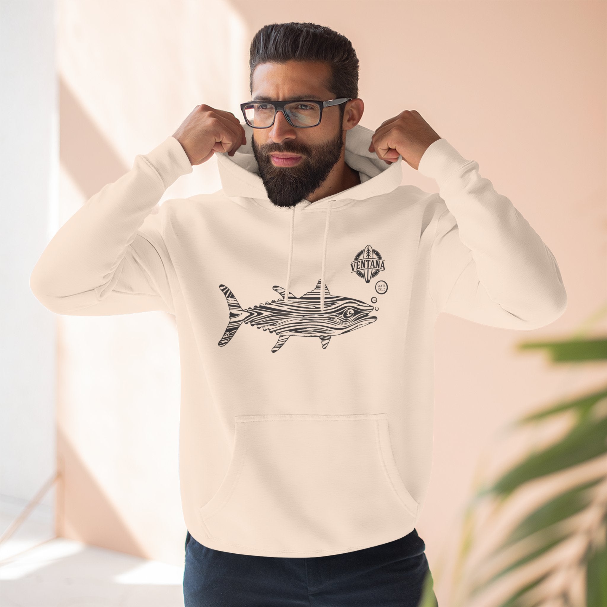 Ventana Wooden Tuna Unisex - Pull-Over Cotton Blend Fleece Hoodie