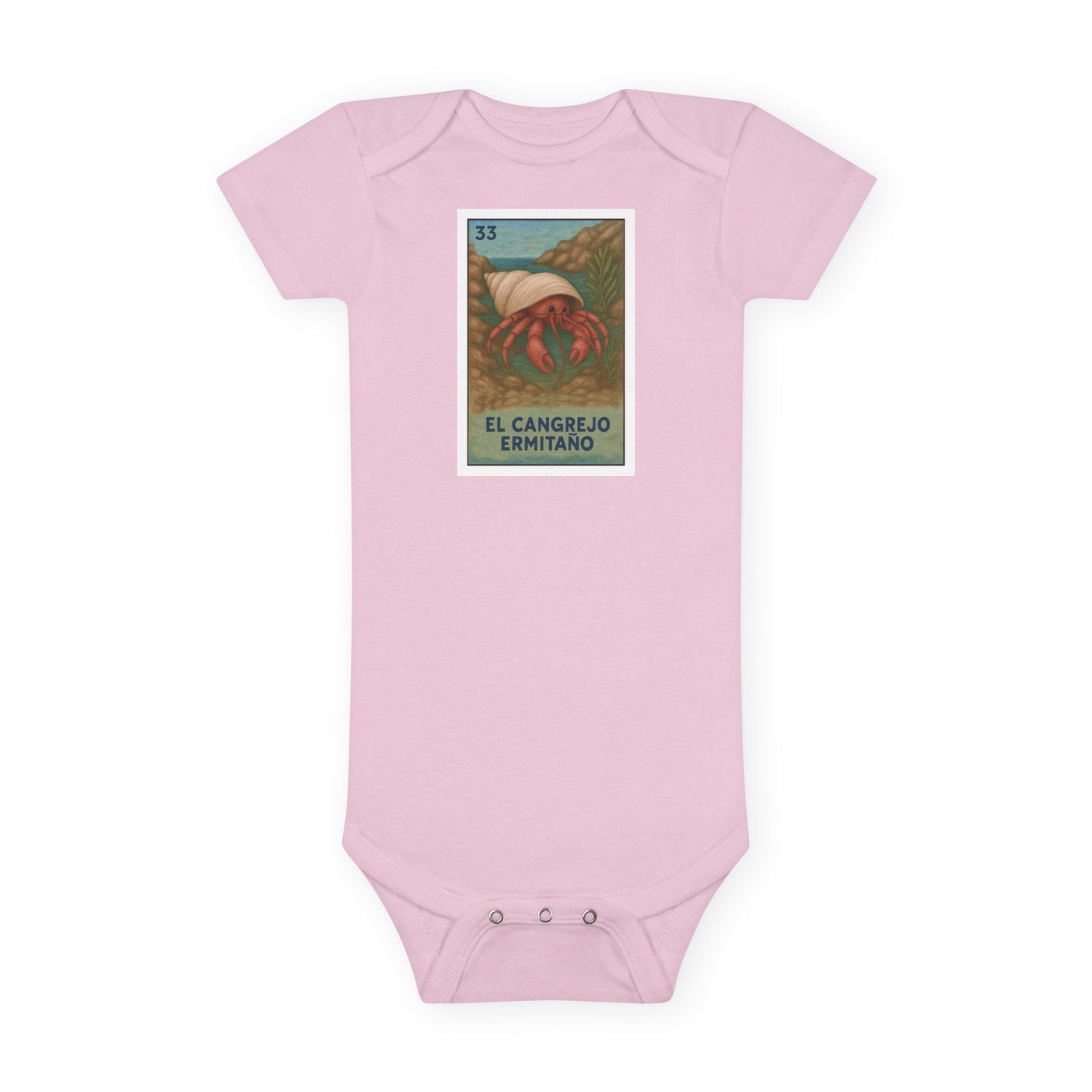 Hermit Crab Lotería - Baby Short Sleeve 100% Cotton Onesie (El Cangrejo Ermitaño)