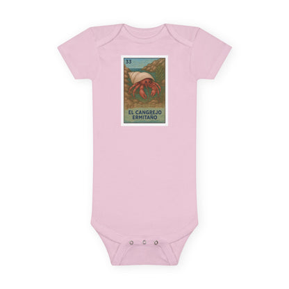 Hermit Crab Lotería - Baby Short Sleeve 100% Cotton Onesie (El Cangrejo Ermitaño)