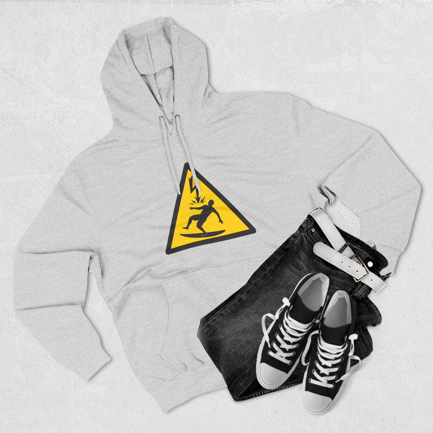 Electric Surfer Unisex - Pull-Over Cotton Blend Fleece Hoodie