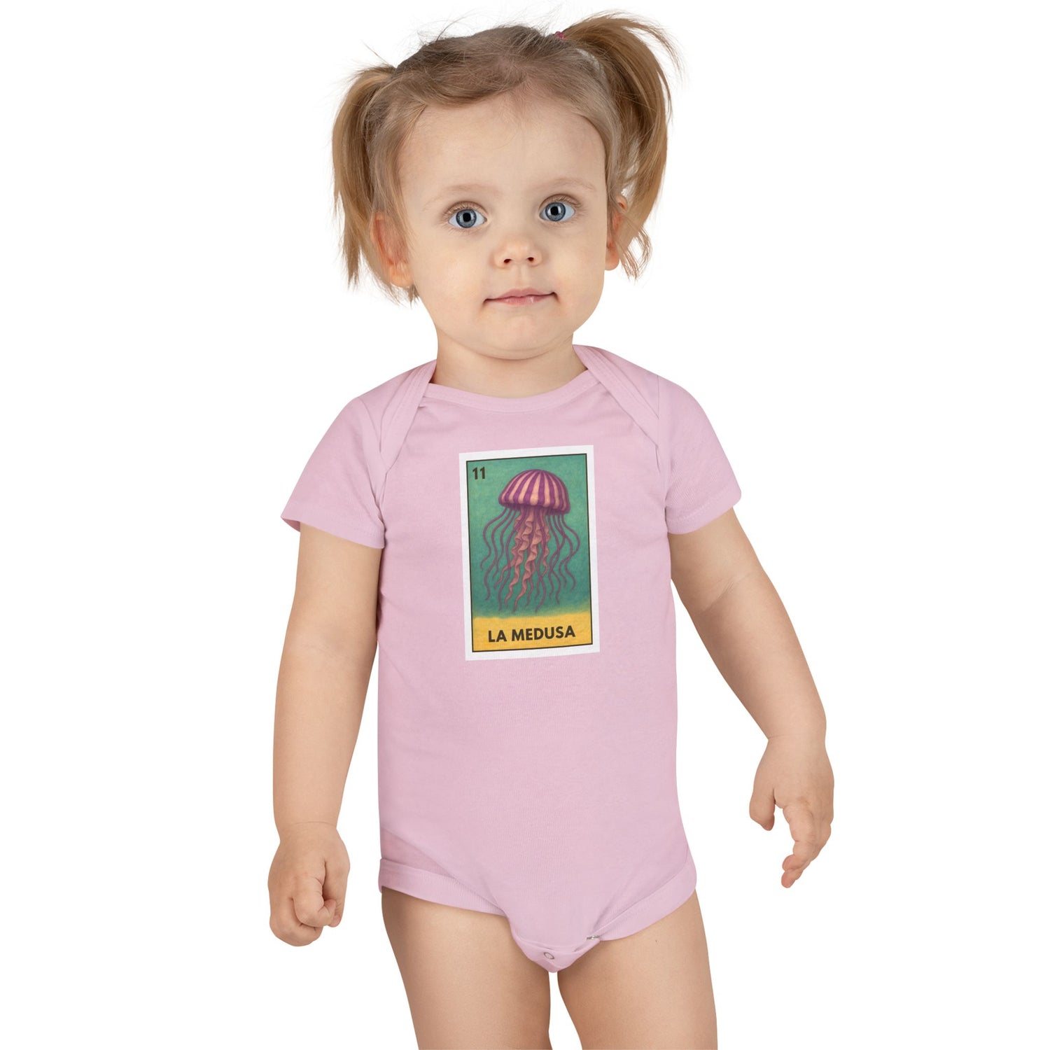 Sea Jelly Lotería - Baby Short Sleeve 100% Cotton Onesie (La Medusa)