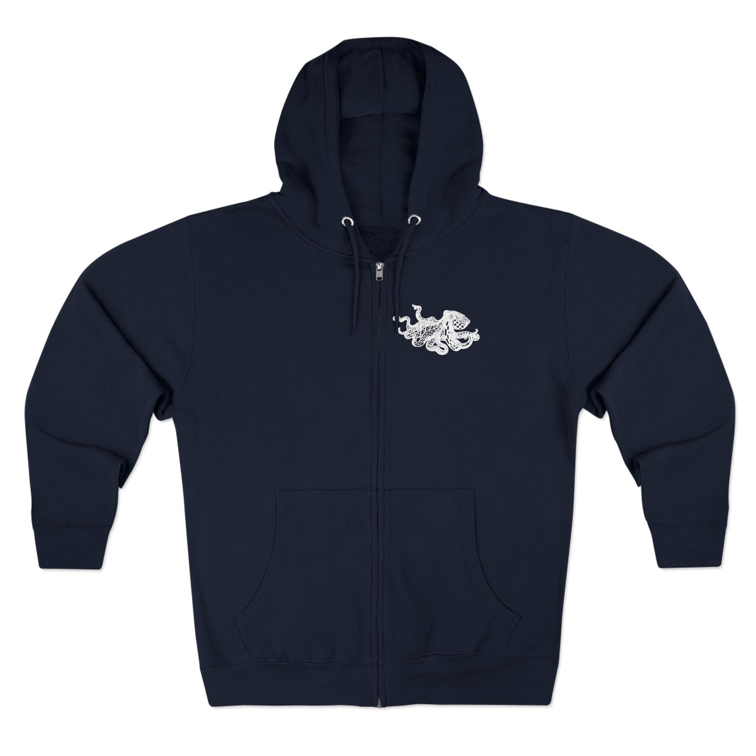 Ventangle Octopus Unisex - Zip Cotton Blend Fleece Hoodie
