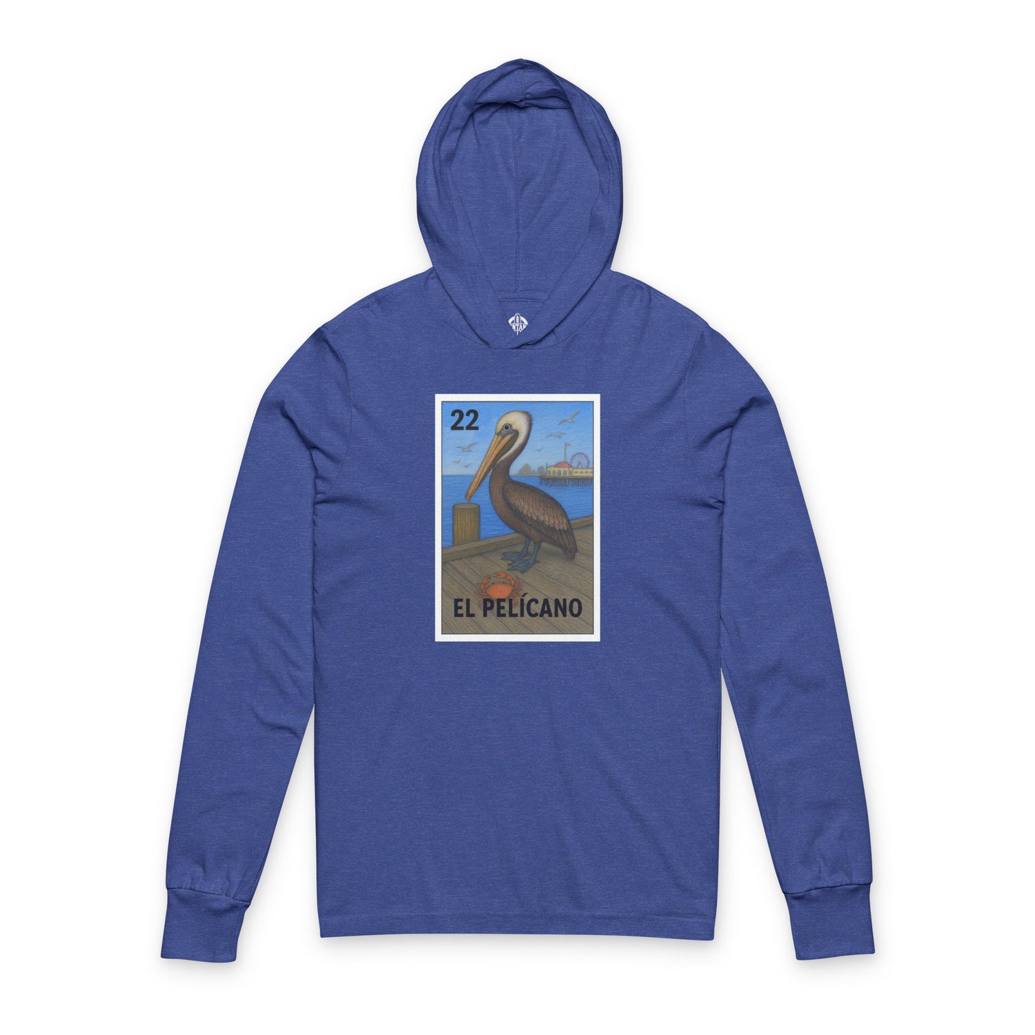 Pelican Lotería Unisex - Cotton Hooded Long Sleeve Hooded T-Shirt (El Pelícano)