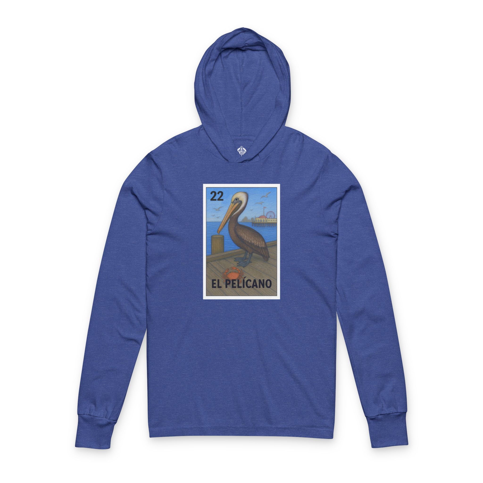 Pelican Lotería Unisex - Cotton Hooded Long Sleeve Hooded T-Shirt (El Pelícano)