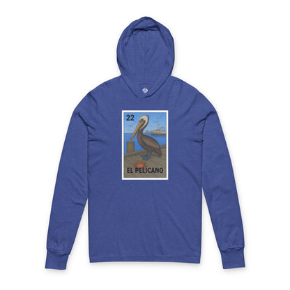 Pelican Lotería Unisex - Cotton Hooded Long Sleeve Hooded T-Shirt (El Pelícano)