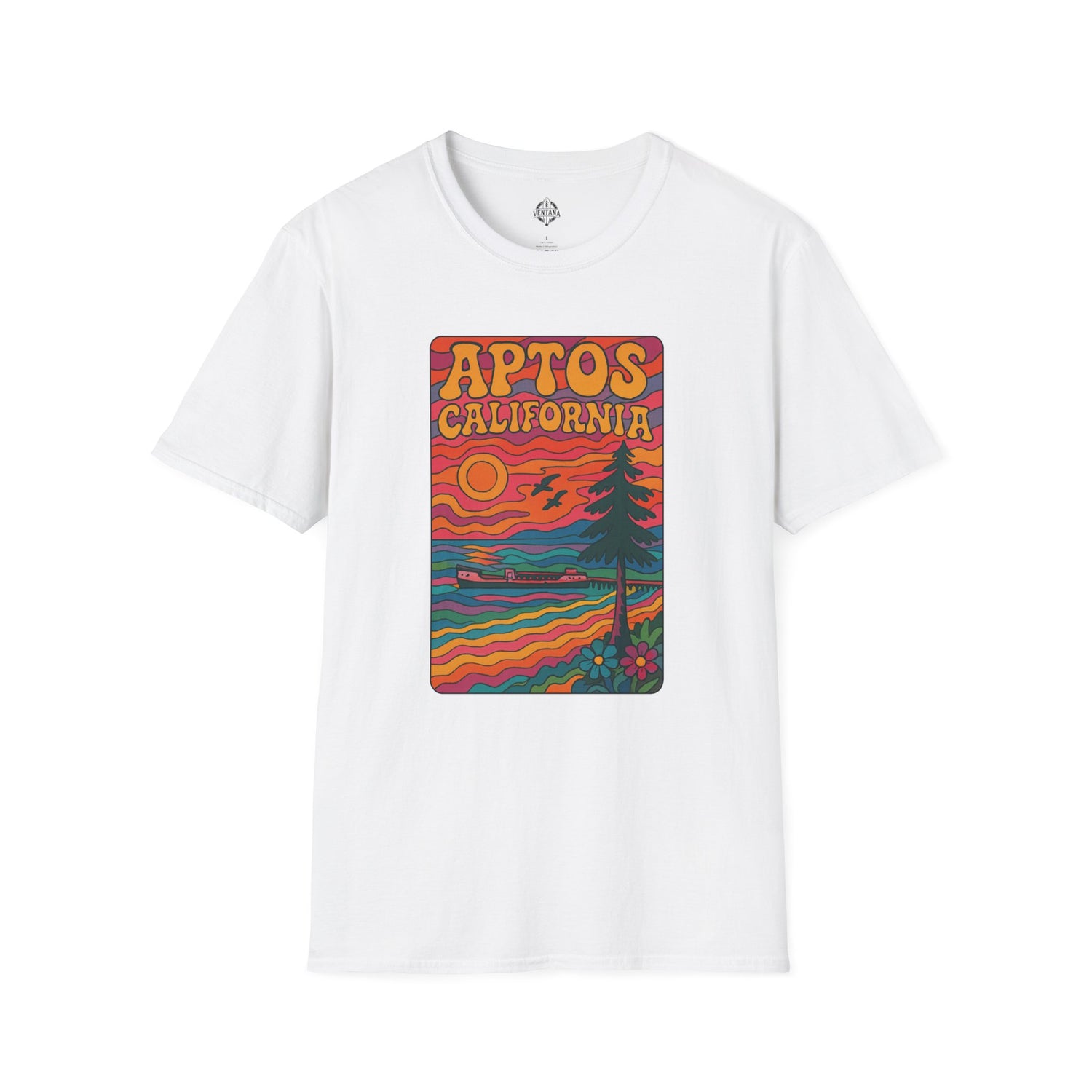 Aptos California Psychedelic Unisex - U.S. Cotton T-Shirt