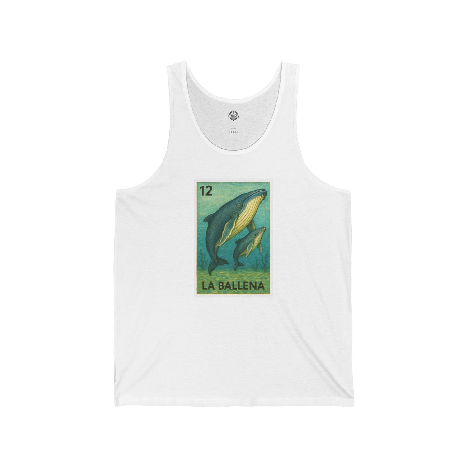 Whale Lotería - Cotton Jersey Tank Top Unisex (La Ballena)