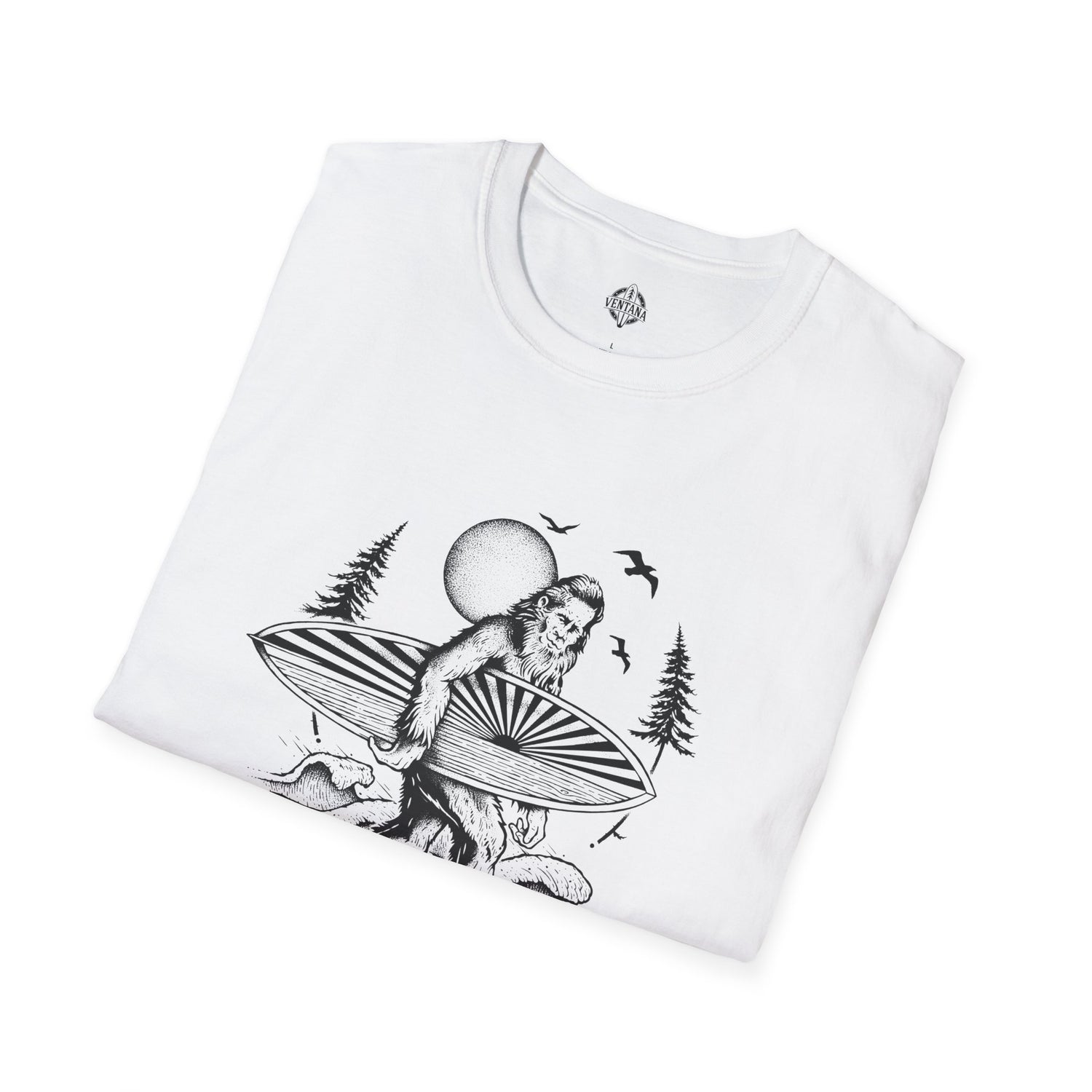 Ventana Surfsquatch by Thiago Bianchini Unisex - Soft Style U.S. Cotton T-Shirt