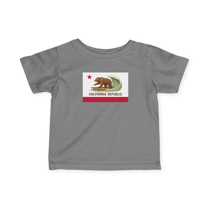 California Surfing Bear Flag - Infant 100% Cotton T-Shirt