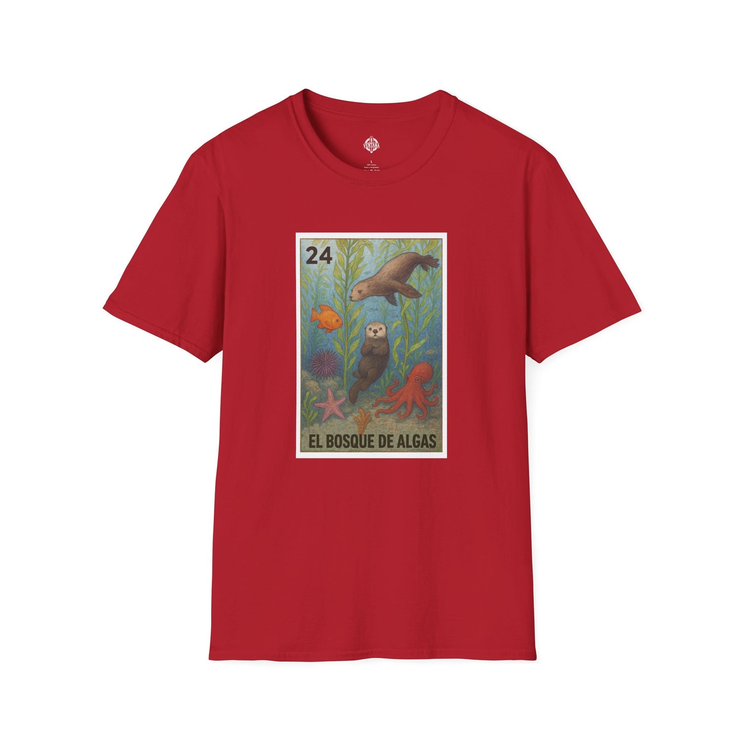 Kelp Forest Lotería Unisex - Soft Style U.S. Cotton T-Shirt (El Bosque de Algas)