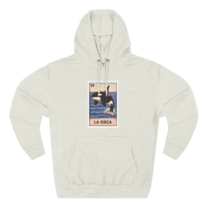 Orca Lotería Unisex - Pull-Over Cotton Blend Fleece Hoodie (La Orca)