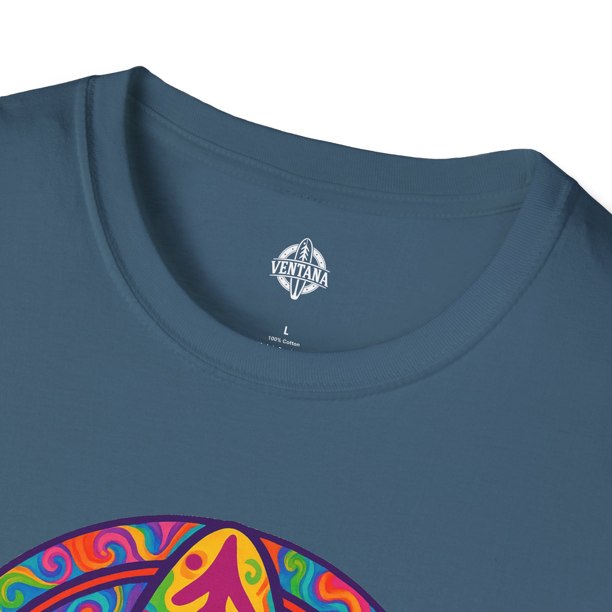 Ventana Psychedelic Treefish Logo - Soft Style U.S. Cotton T-Shirt