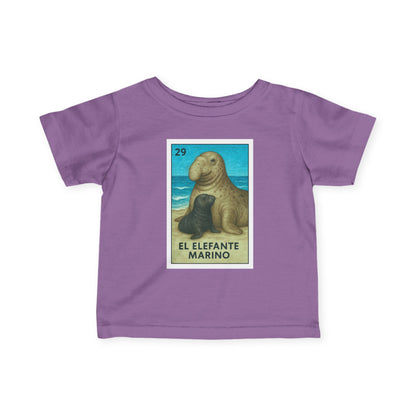 Elephant Seal Lotería - Infant 100% Cotton T-Shirt (El Elefante Marino)