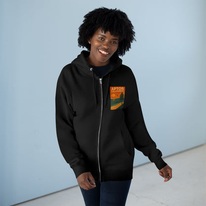 Aptos California Sunset Unisex - Zip Cotton Blend Fleece Hoodie