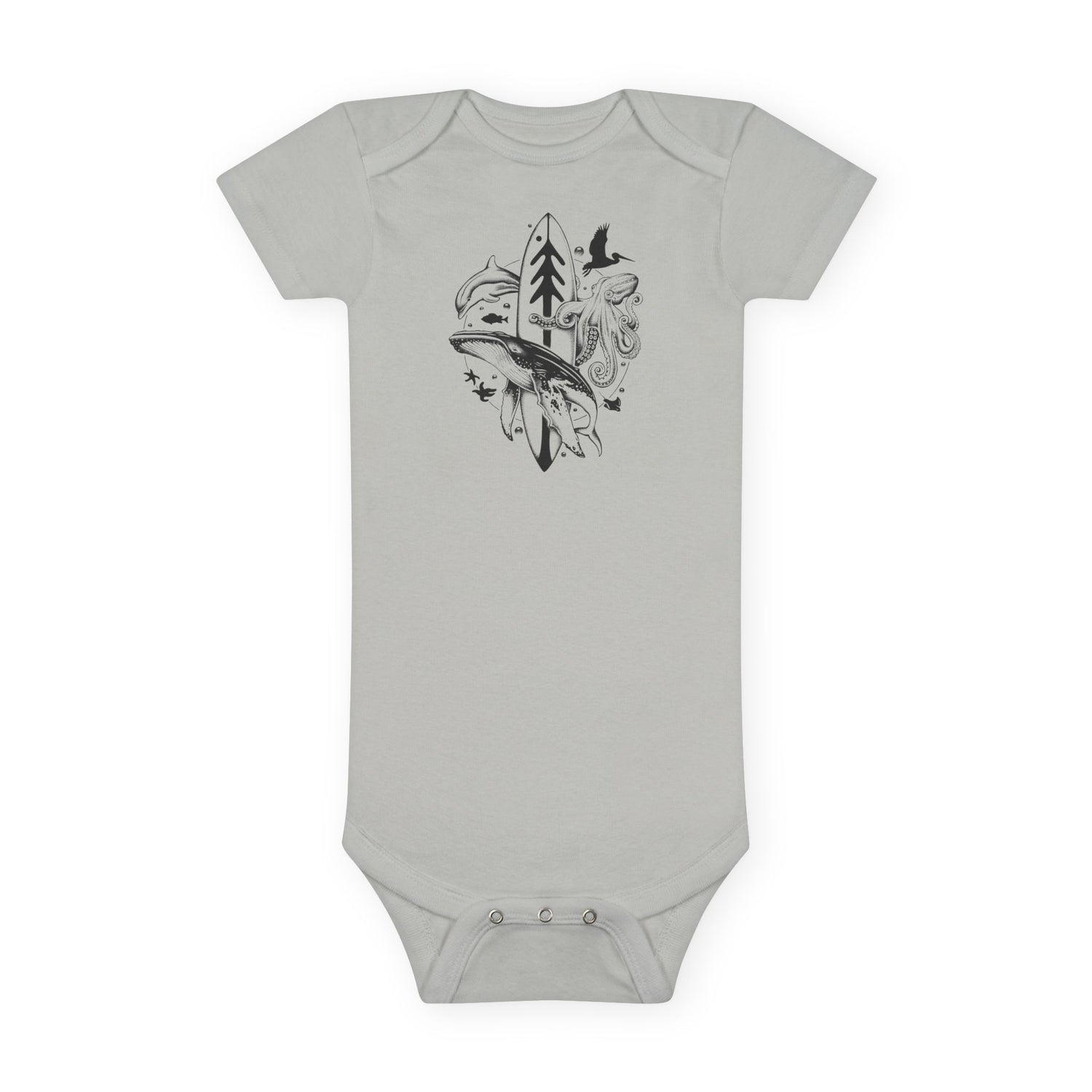 Ventana Monterey Bay by Thiago Bianchini - Baby Short Sleeve 100% Cotton Onesie