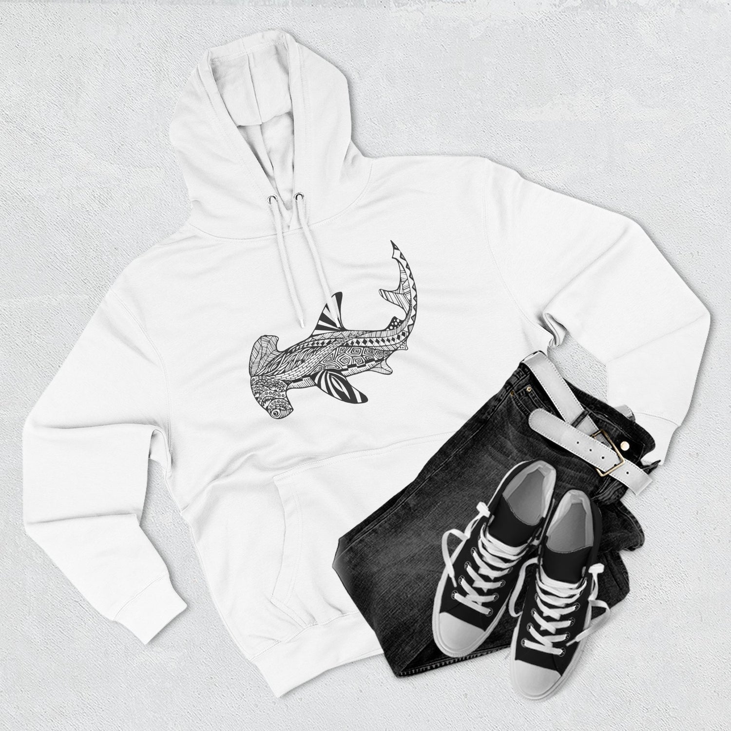 Ventangle Hammerhead Unisex - Pull-Over Cotton Blend Fleece Hoodie