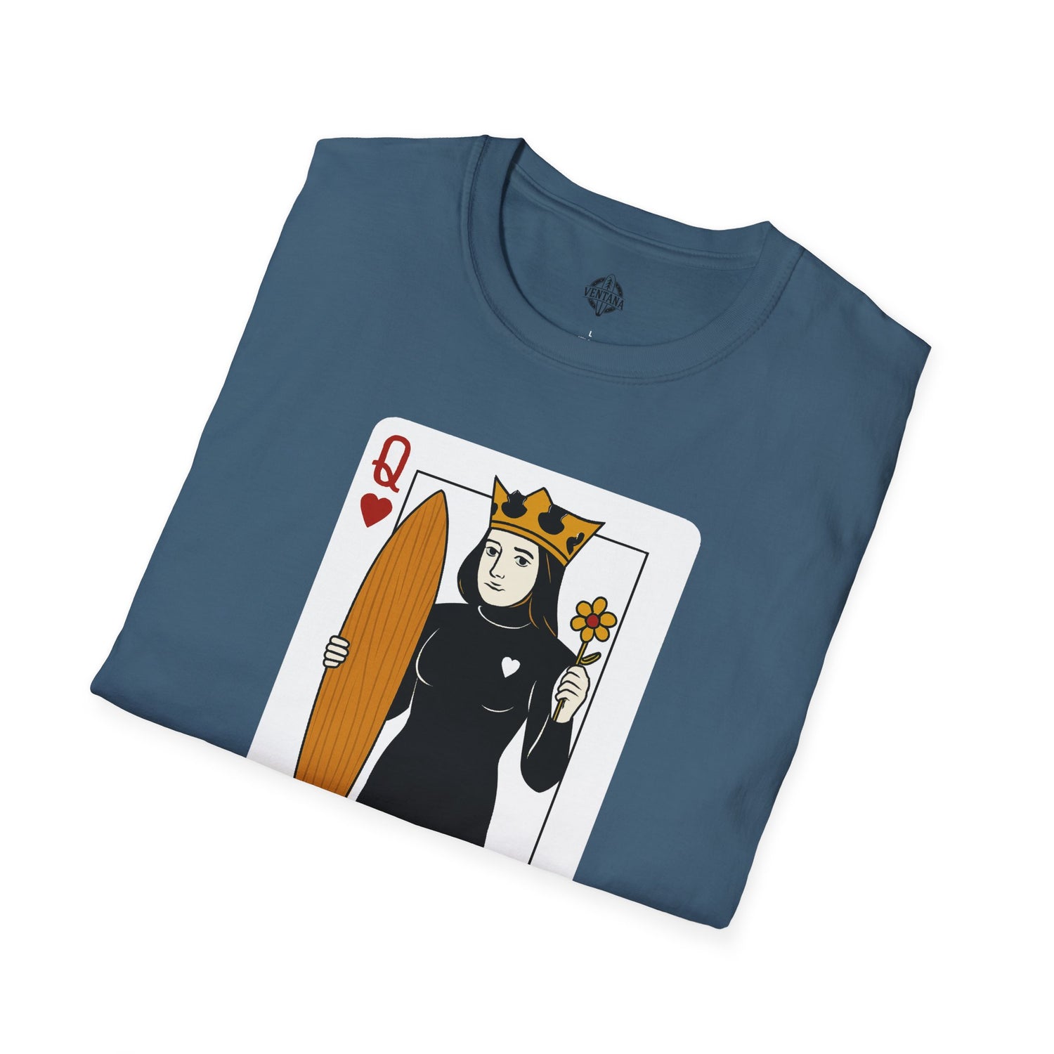 Queen of Hearts Surfer Unisex - U.S. Cotton T-Shirt