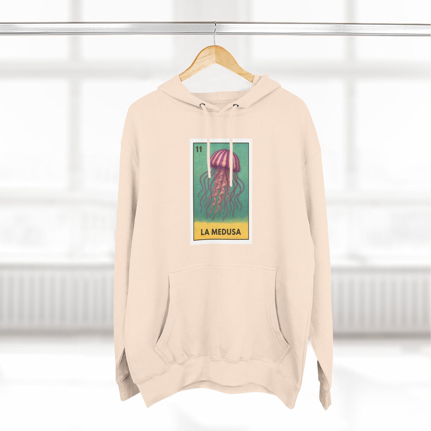Sea Jelly Lotería Unisex - Pull-Over Cotton Blend Fleece Hoodie (La Medusa)