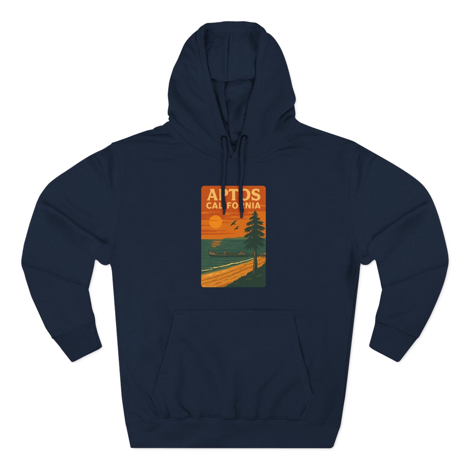 Aptos California Sunset Unisex - Pull-Over Cotton Blend Fleece Hoodie