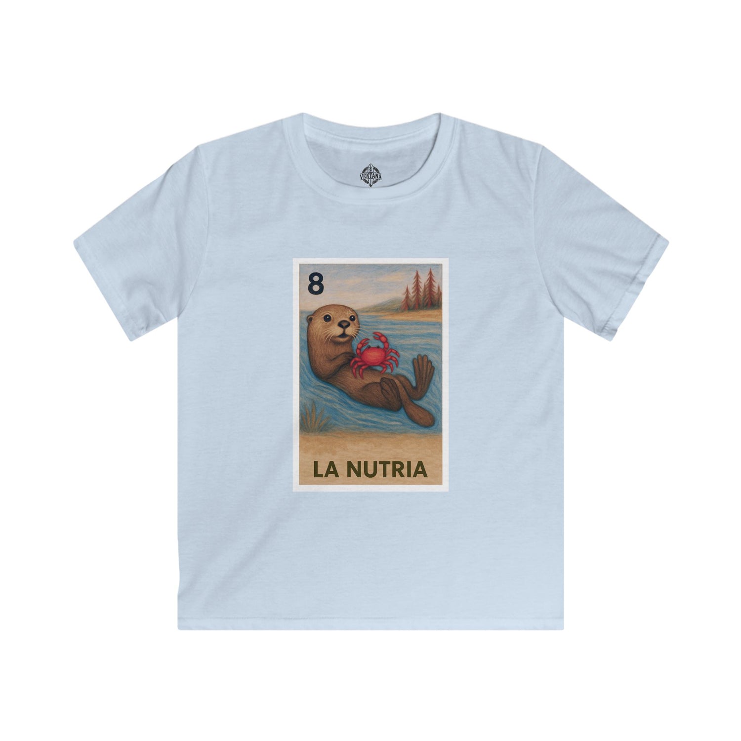 Sea Otter Lotería Kids - Soft Style U.S. Cotton T-Shirt (La Nutria)