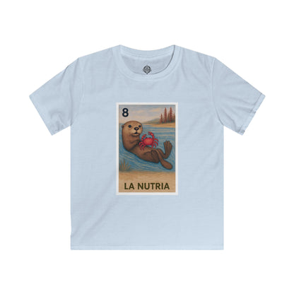 Sea Otter Lotería Kids - Soft Style U.S. Cotton T-Shirt (La Nutria)