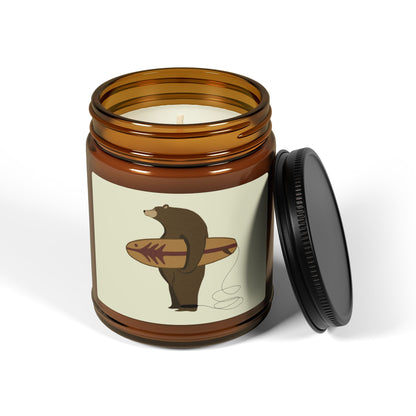 Surfing Grizzly Bear by Fabian Lavater - Scented Soy Candle