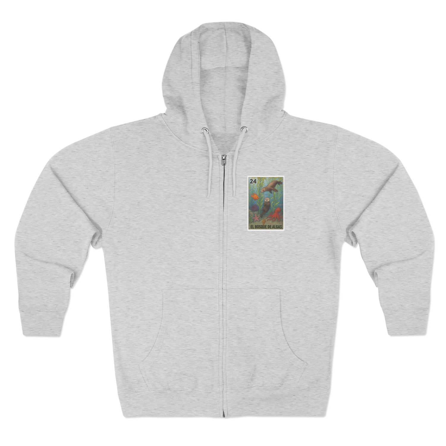 Kelp Forest Lotería Unisex - Zip Cotton Blend Fleece Hoodie (El Bosque de Algas)